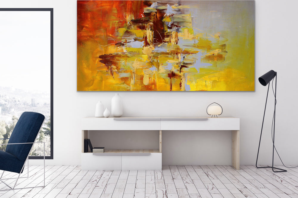 Goldmix - Custom Art - Original Contemporary Modern Abstract Paintings by Preethi Arts