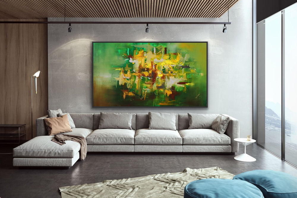 Emerald - Custom Art - Original Contemporary Modern Abstract Paintings by Preethi Arts