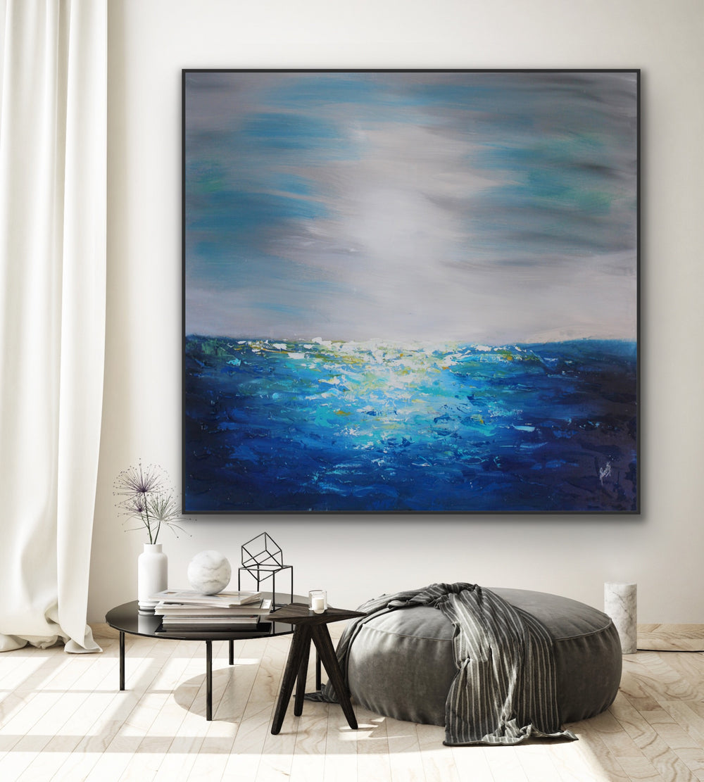 Beach - Custom Art - Original Contemporary Modern Abstract Paintings by Preethi Arts