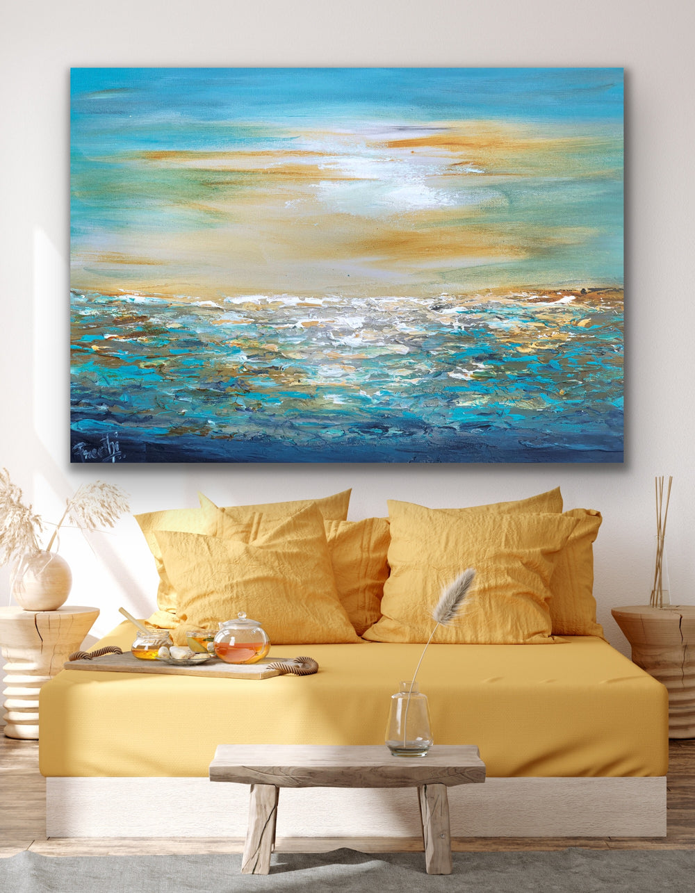 Sailing - Custom Art - Coastal art, seascape painting, Abstract painting, Minimalist Art, Framed painting, Wall Art, Modern Wall Decor, Large painting, Local Artist