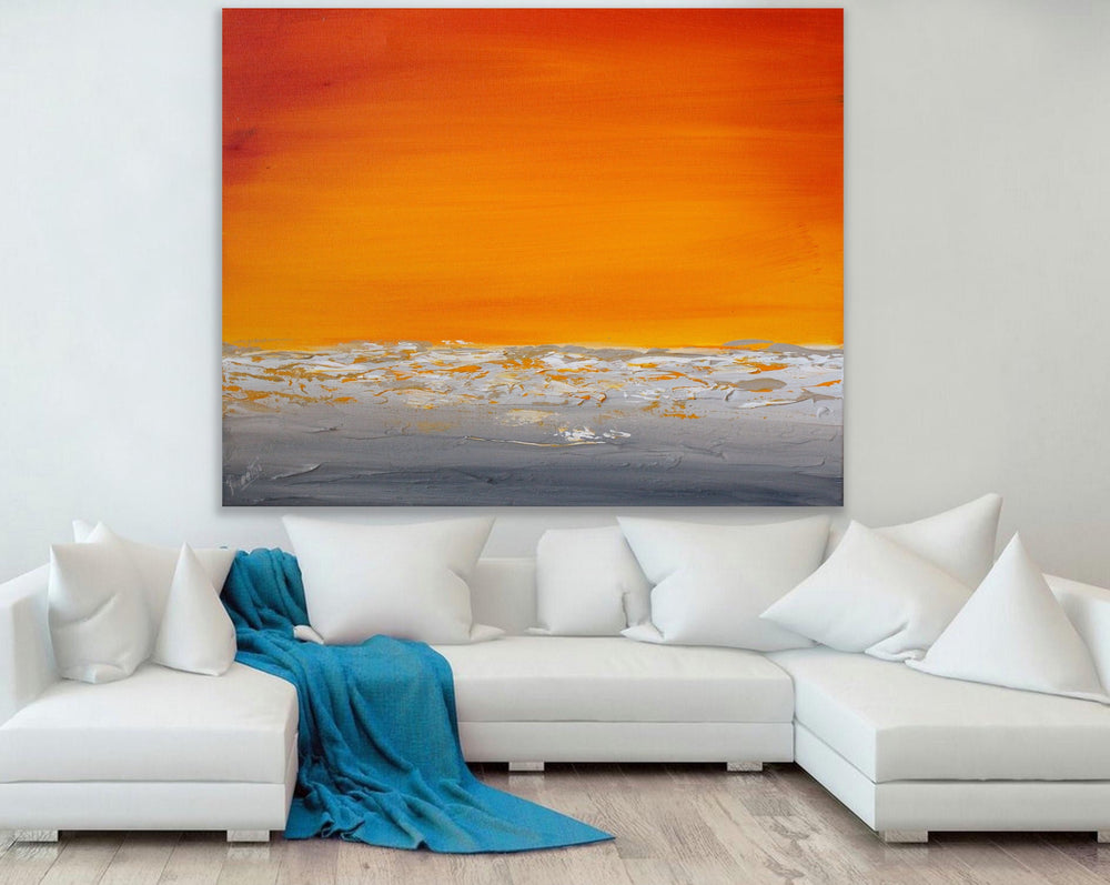 Sunset shore 5 - Custom Art - Coastal art, seascape painting, Abstract painting, Minimalist Art, Framed painting, Wall Art, Modern Wall Decor, Large painting, Local Artist